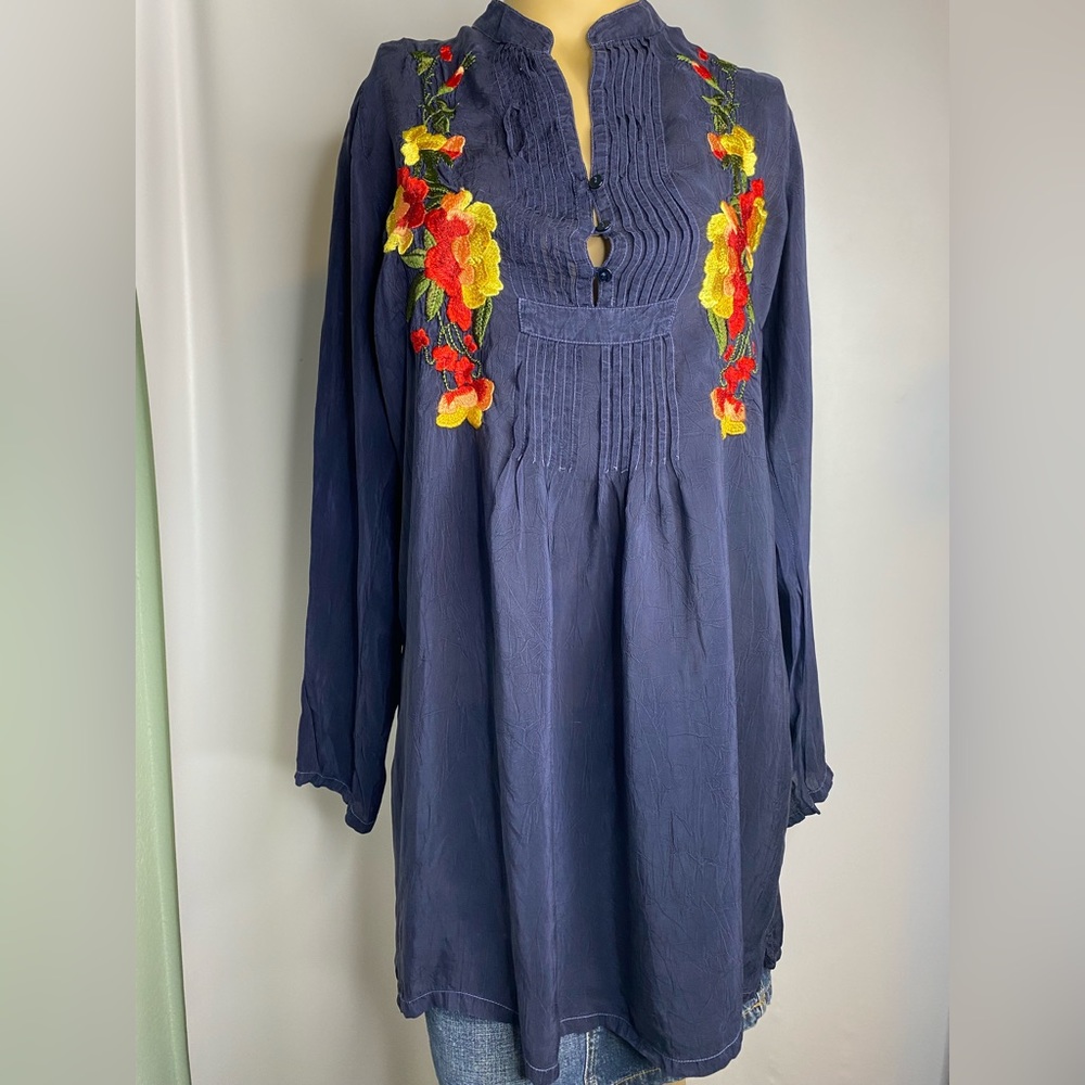 Johnny was S long sleeve tunic dress fit flare